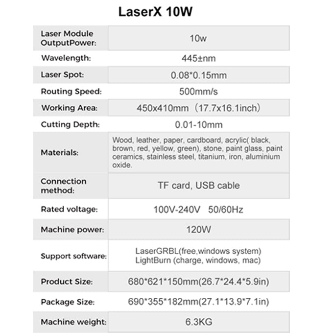 Flying Bear LaserX 10W Laser Power CNC Engraving Cutting Machine-for Russia QIWI Pay