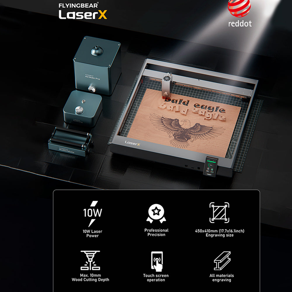 Flying Bear New Arrivals LaserX 10W Laser Head CNC Laser Engraver Engraving Cutting Machine